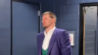 Nikola Jokic wearing a Joker outfit