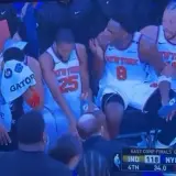 OG Anunoby and Karl-Anthony Towns arguing