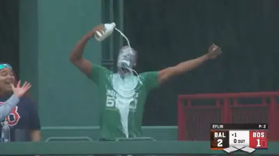 Red Sox fan dumping milk on himself