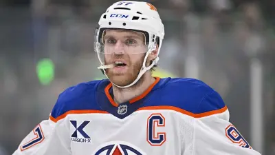 Connor McDavid looks on
