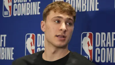 Cooper Flagg at a press conference