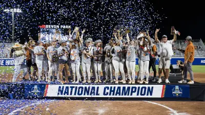 Texas Longhorns softball team celebrates