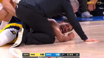 Tyrese Haliburton on the floor