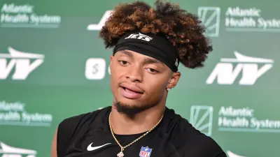 Justin Fields at a press conference