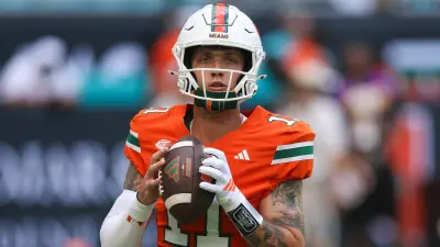 Carson Beck in a Miami Hurricanes uniform
